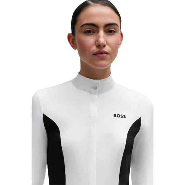 Boss Equestrian Emma Show Blouse With Flower Print Sky Captain