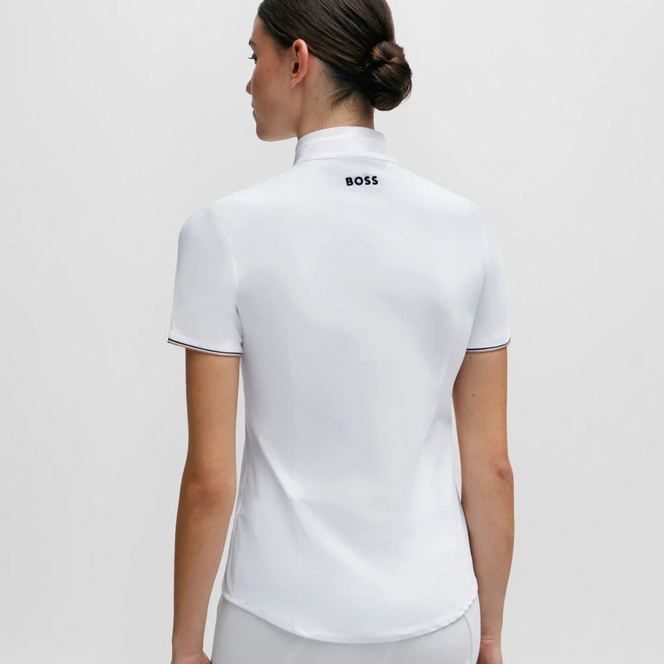 Boss Equestrian Elisa Show Blouse Signature White Competition Shirt S/S