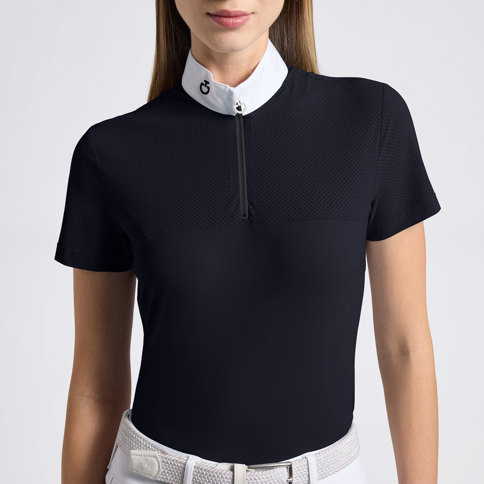 Cavalleria Toscana Perforated Jersey Inserts S/S Competition Shirt