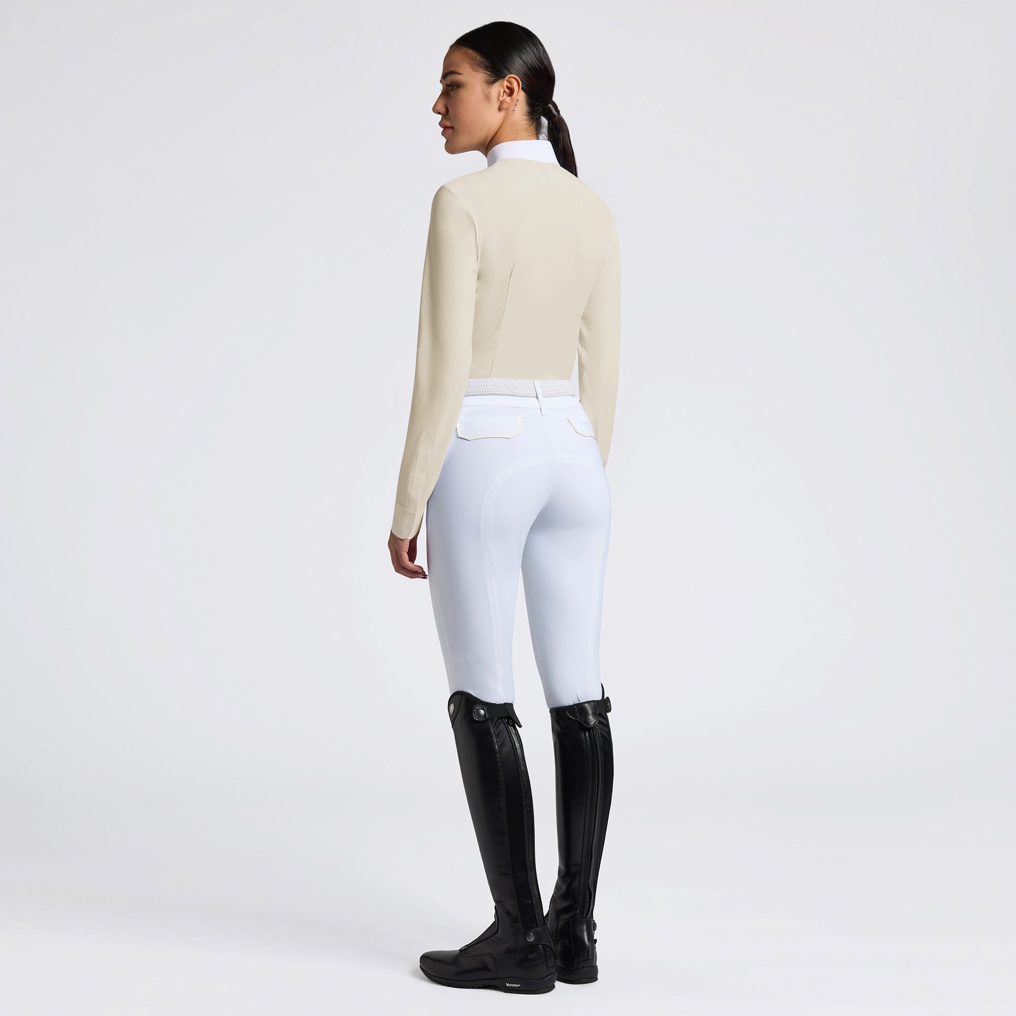 Cavalleria Toscana buttermilk women’s Heat Sealed Perforated Bib Long Sleeve Competition Shirt