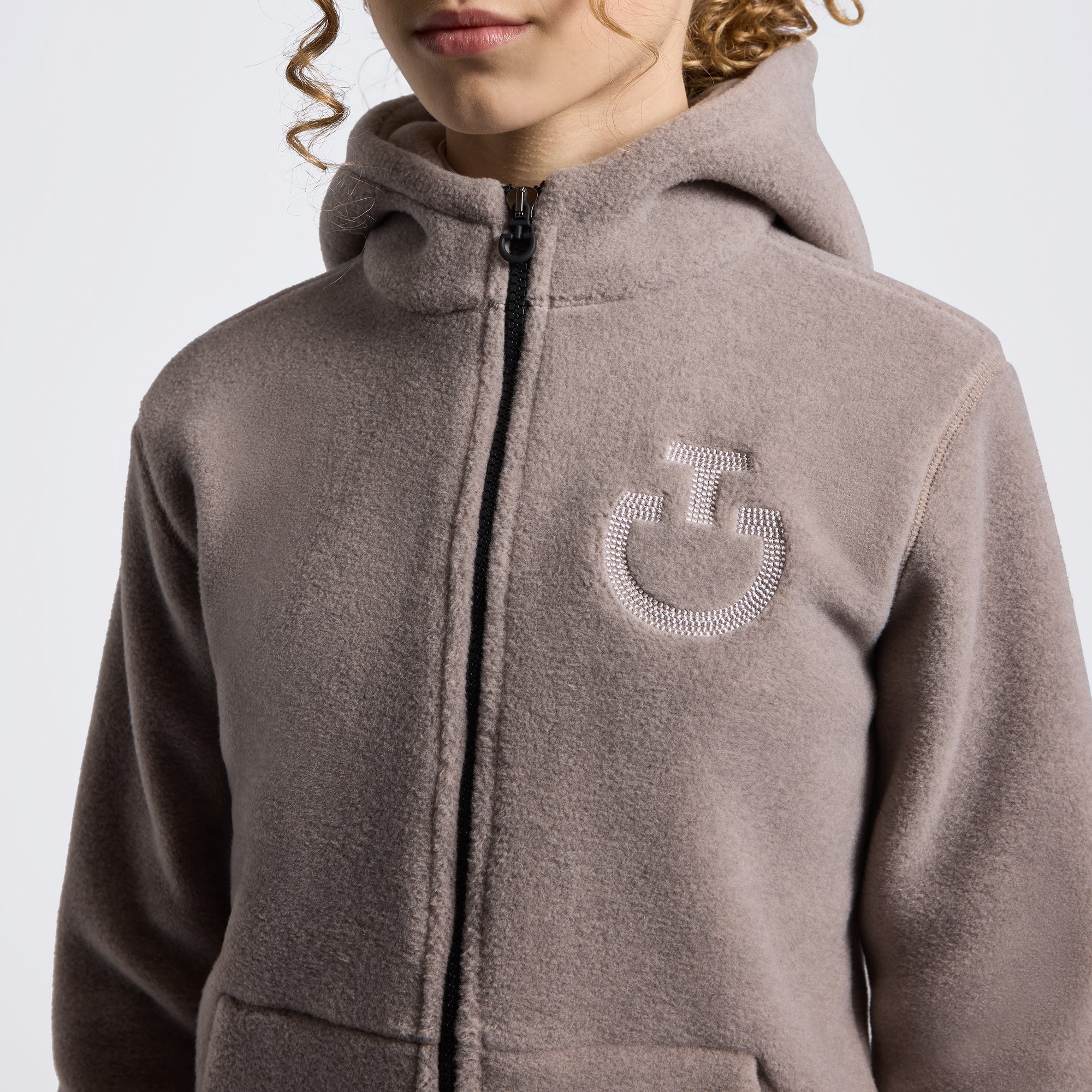 Cavalleria Toscana Childrens Unisex Fleece Zip Hoody - Cipria