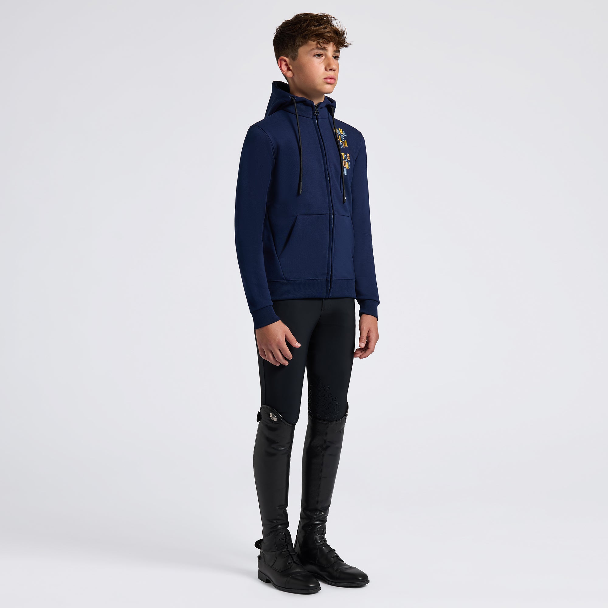Cavalleria Toscana Kids Diagonal Zip Hoodie