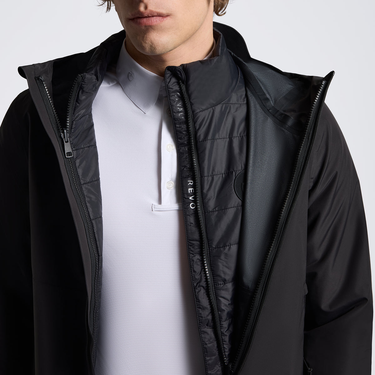 Cavalleria Toscana Men’s 3 Way Hooded Performance Coat - Black
