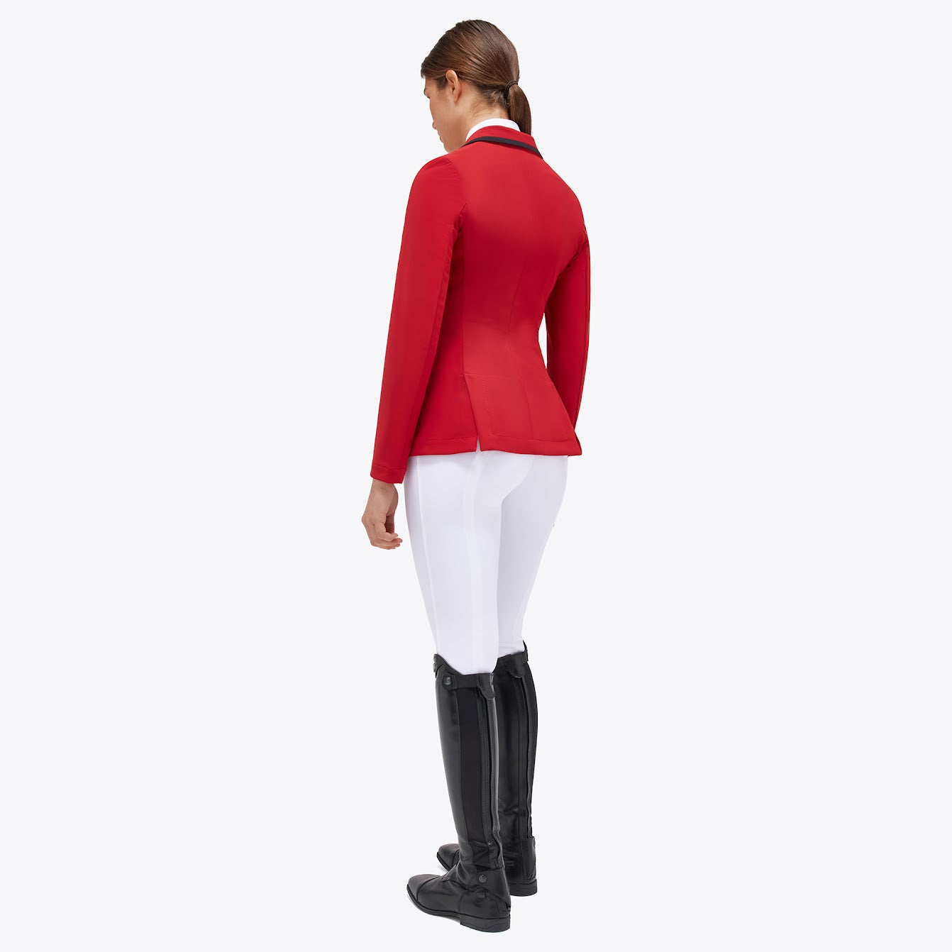 Cavalleria Toscana womens red Jersey competition Jacket with insert Collar