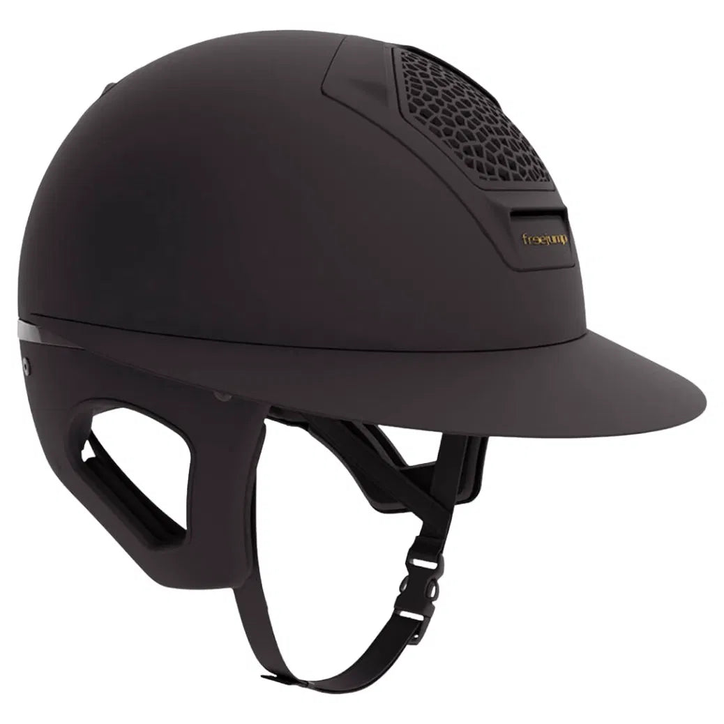 FreeJump Voronoi Matt Black riding hat with Temple protection