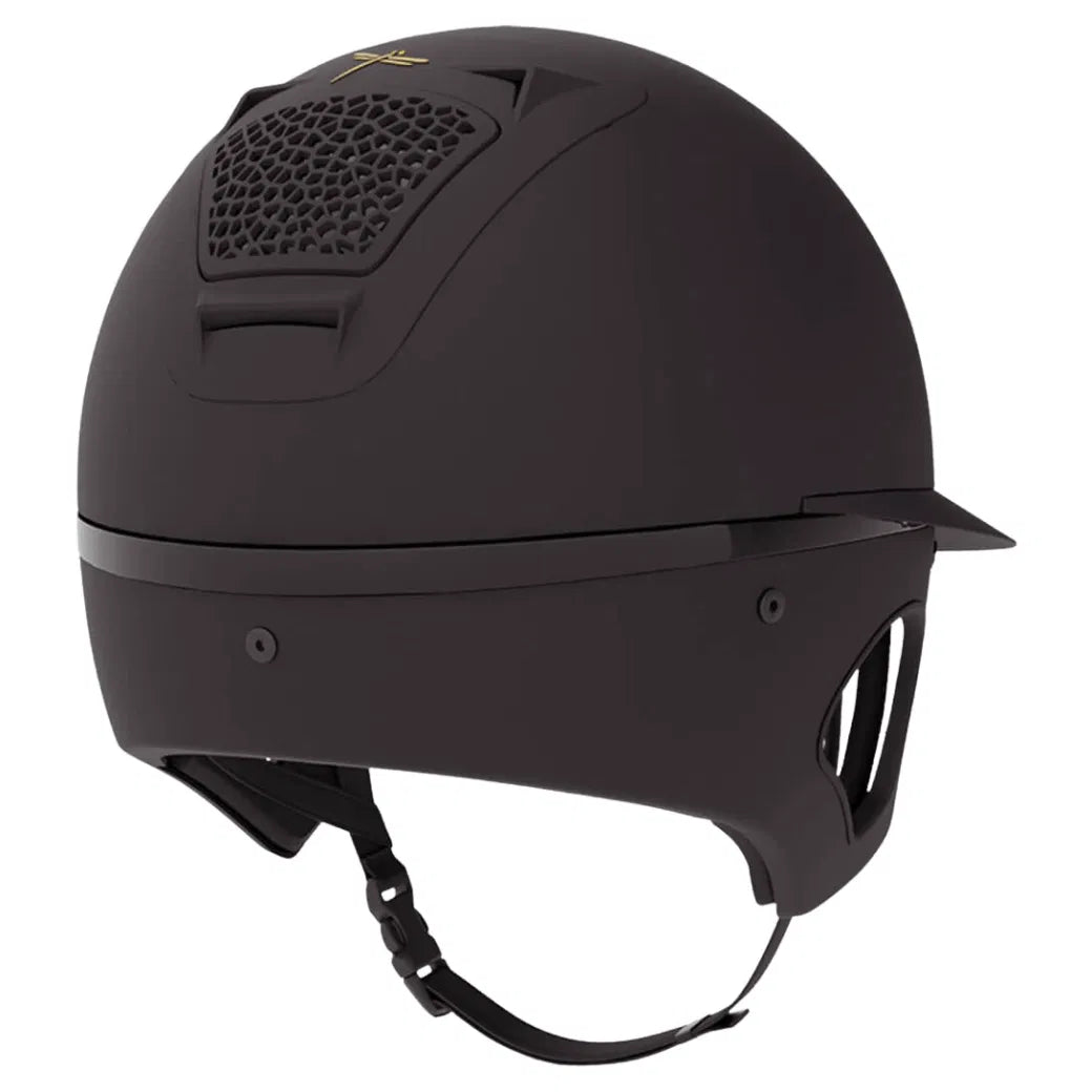 FreeJump Voronoi Matt Black riding hat with Temple protection