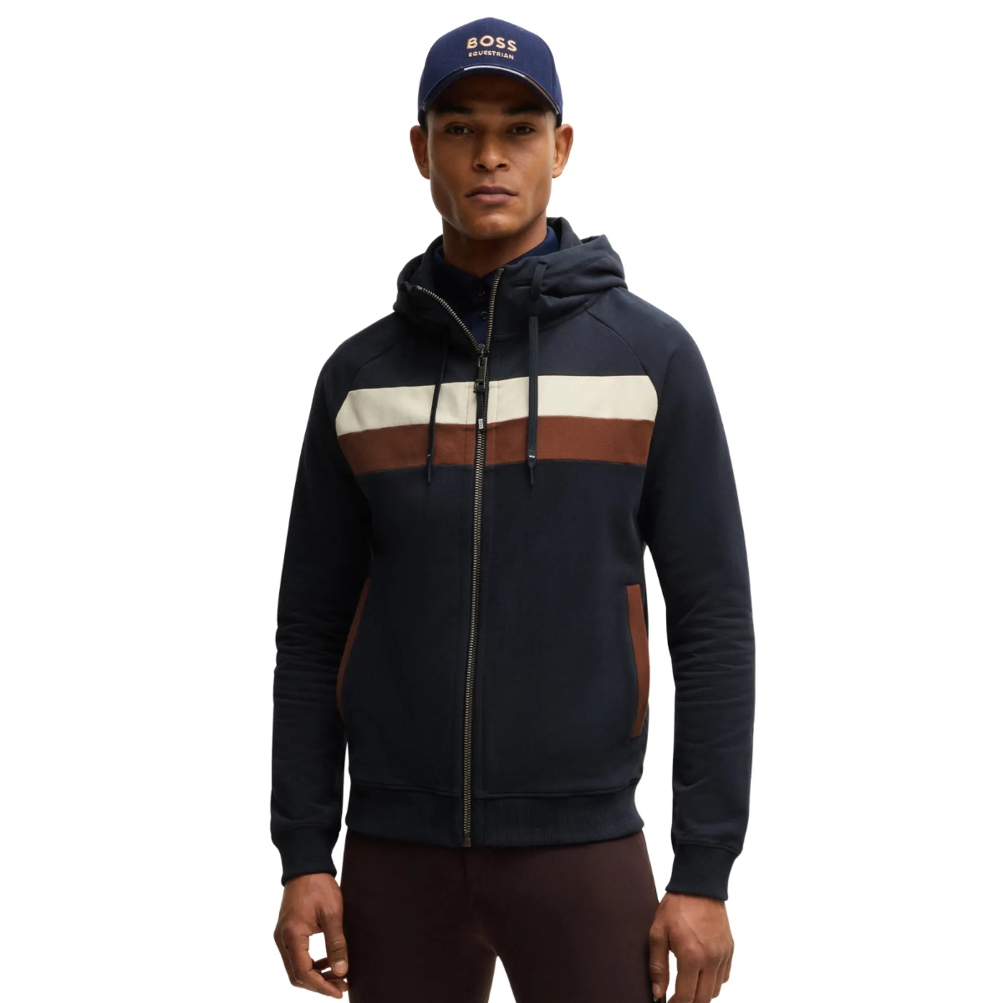 BOSS Equestrian River Zip Mens Hoodie - Sky Captain