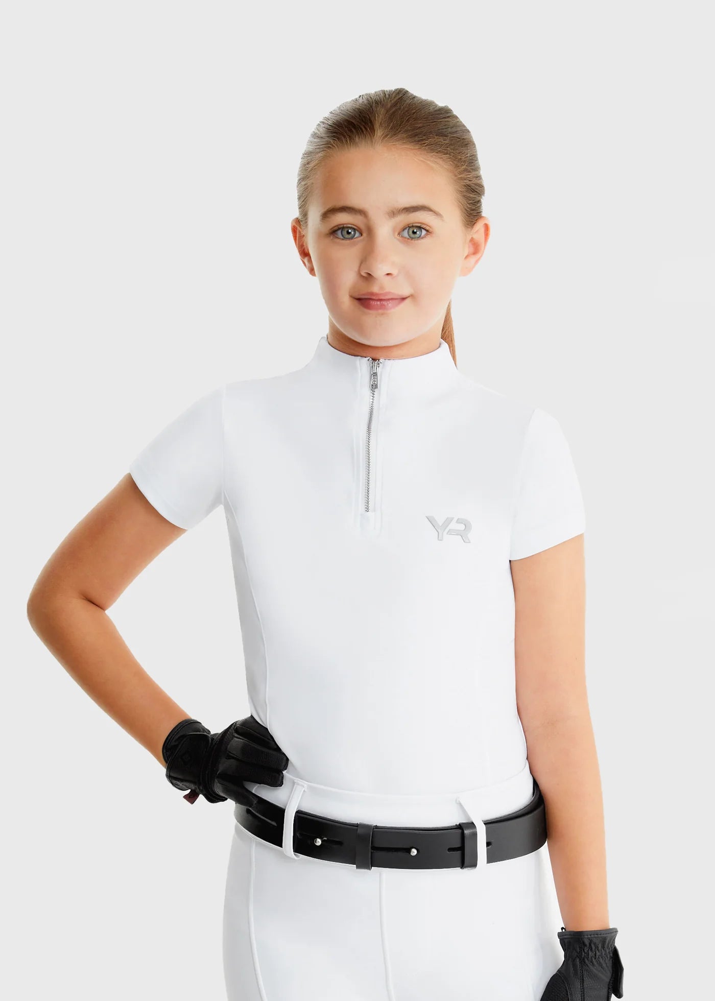 Aztec Diamond Young Rider White Shirt Sleeve Base Layer At IG Equine Boutique