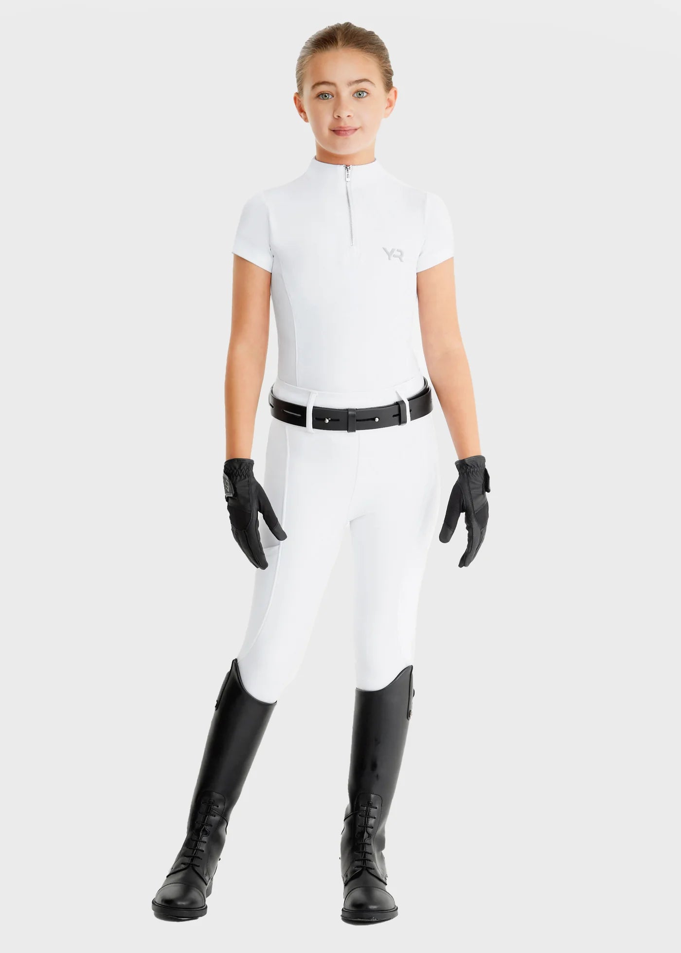 Aztec Diamond Young Rider White Shirt Sleeve Base Layer At IG Equine Boutique