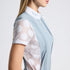 Cavalleria Toscana women’s Blue Perforated Jacquard Circle and Pin tuck Jersey Competition Shirt At IG Equine Boutique