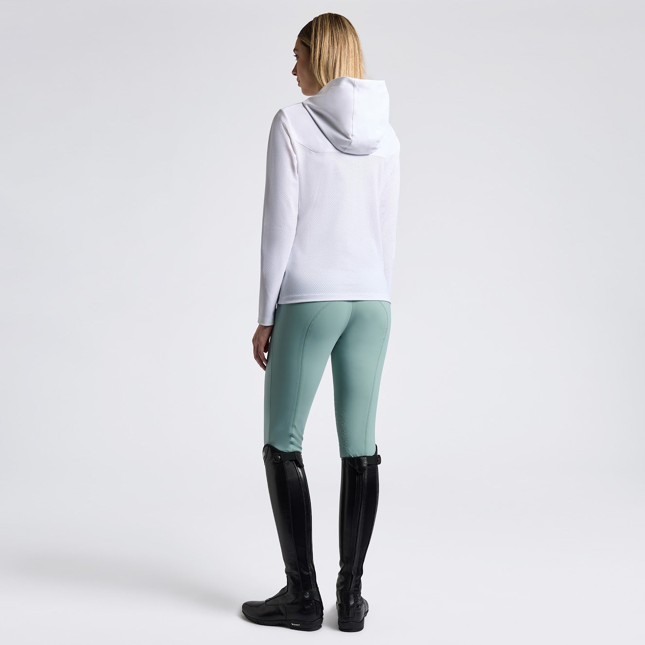 Cavalleria Toscana White Hooded Technical Perforated Sweatshirt