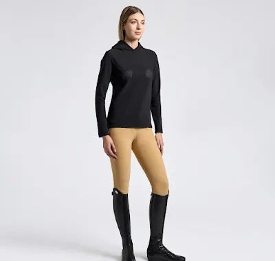Cavalleria Toscana black Hooded Technical Perforated Sweatshirt at IG Equine Boutique