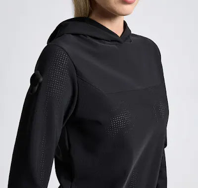 Cavalleria Toscana black Hooded Technical Perforated Sweatshirt at IG Equine Boutique