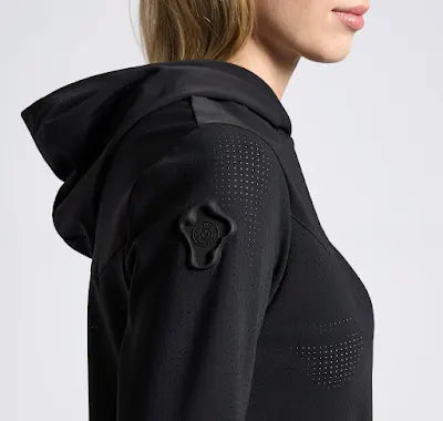Cavalleria Toscana black Hooded Technical Perforated Sweatshirt