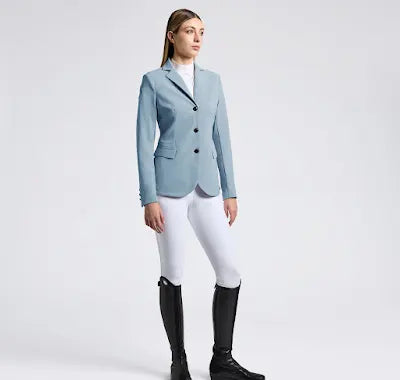 Cavalleria Toscana All Over Perforated Blue Competition Jacket At IG equine boutique