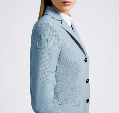 Cavalleria Toscana All Over Perforated Blue Competition Jacket At IG equine boutique
