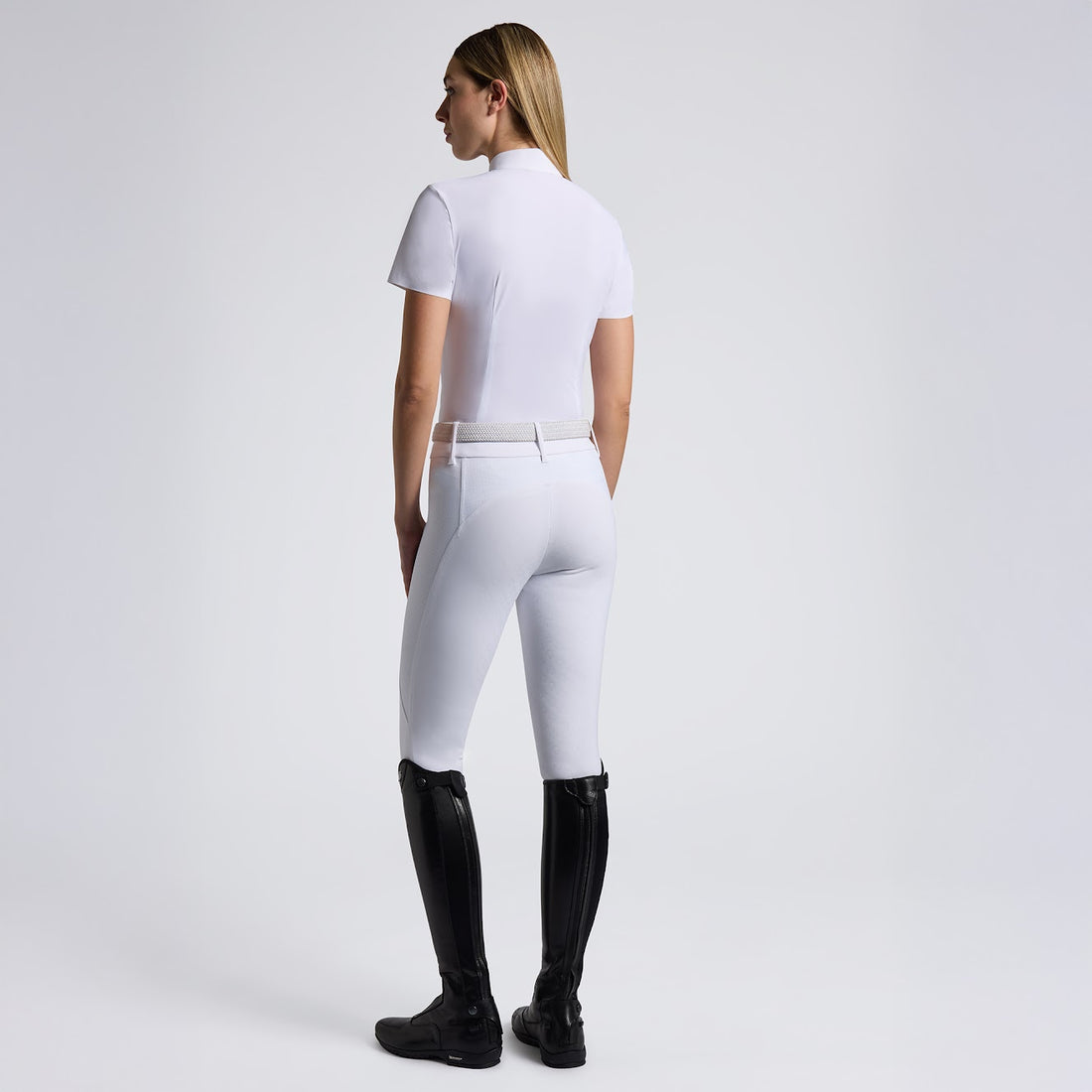 Cavalleria Toscana White Heat Sealed Bib Perforated Short Sleeve Competition Shirt