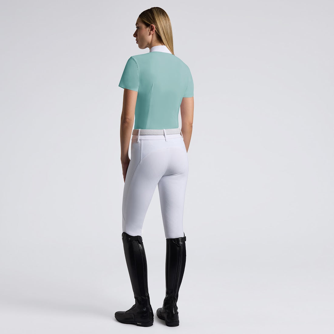 Cavalleria Toscana Teal Heat Sealed Bib Short Sleeve Competition Shirt