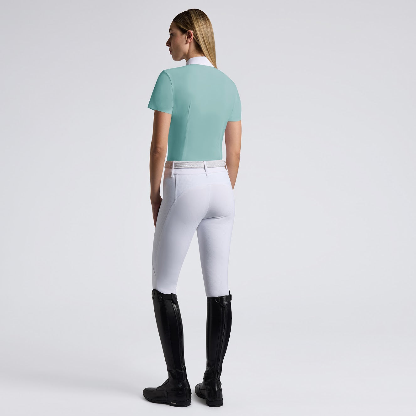 Cavalleria Toscana Teal Heat Sealed Bib Short Sleeve Competition Shirt