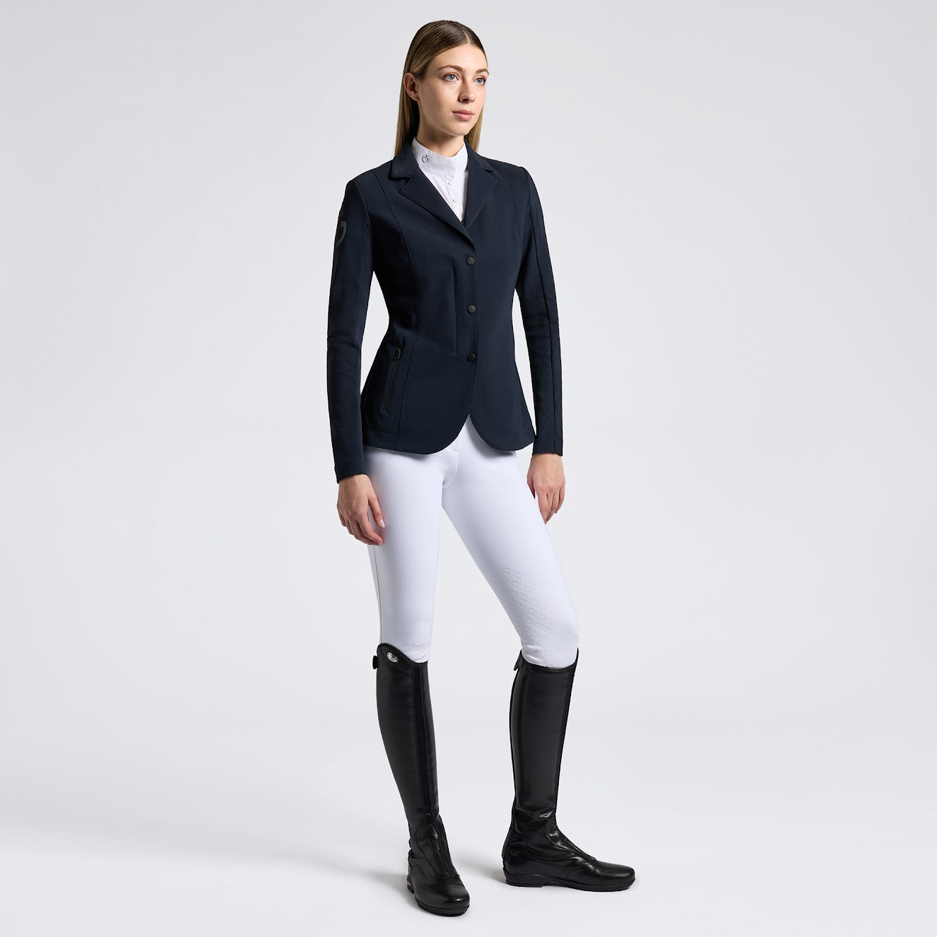 Cavalleria Toscana Navy R-EVO Perforated Light Tech Knit Riding Jacket
