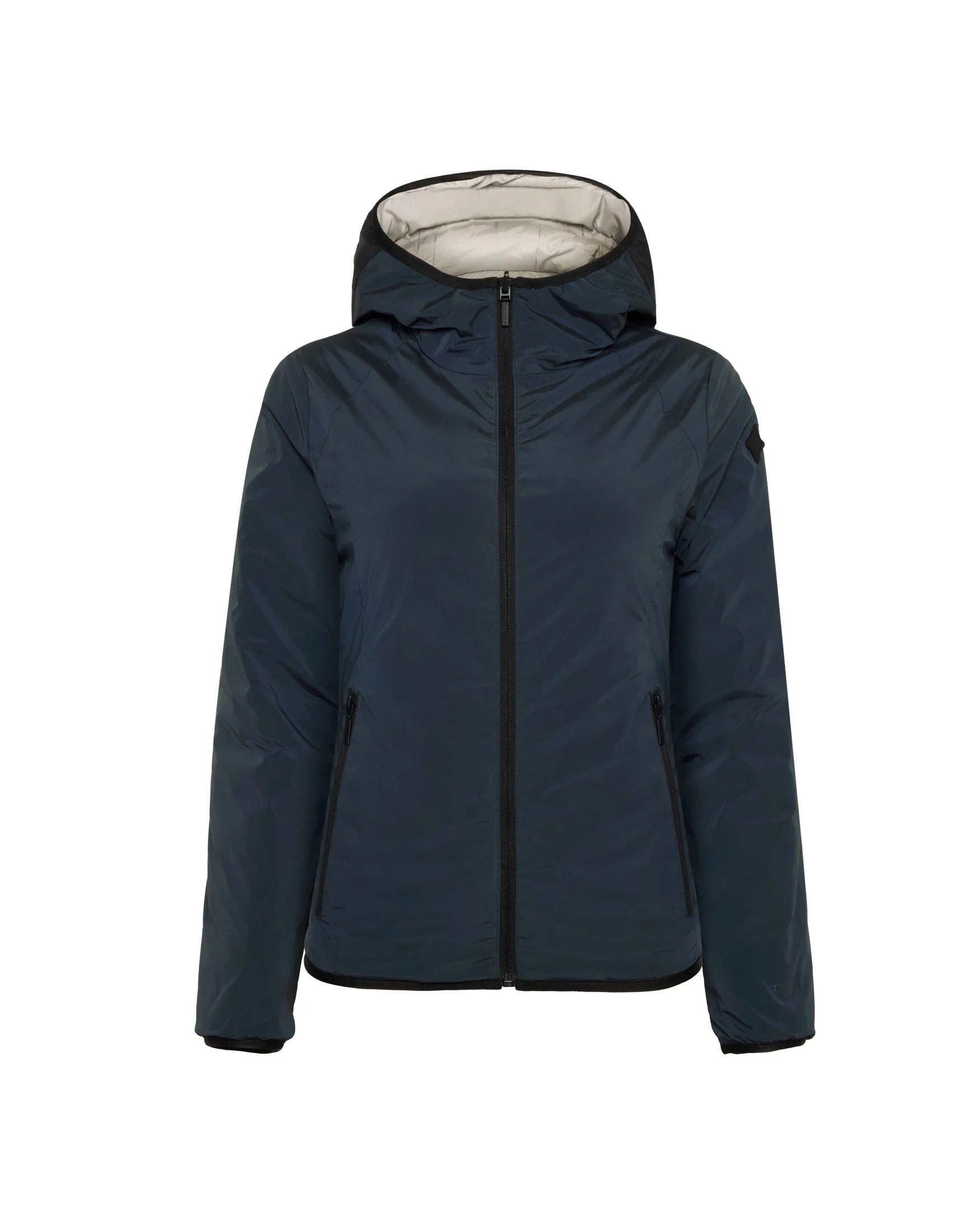 Trolle L2 THERMO Reversible Navy and Stone Light Down Jacket at IG Equine Boutique