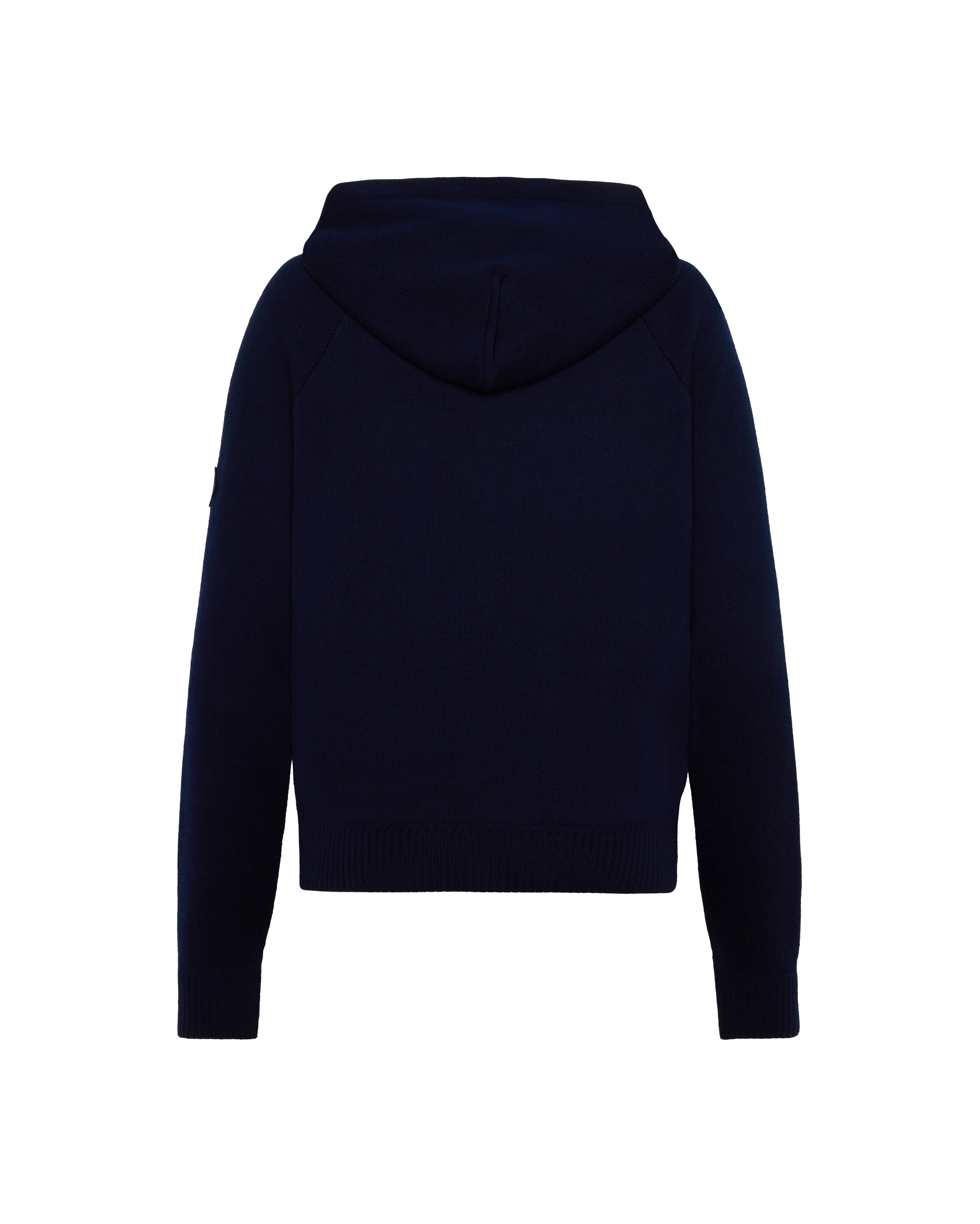Trolle Navy Loose Fit Extra Fine Merino Zip Throught Hooded Jumper