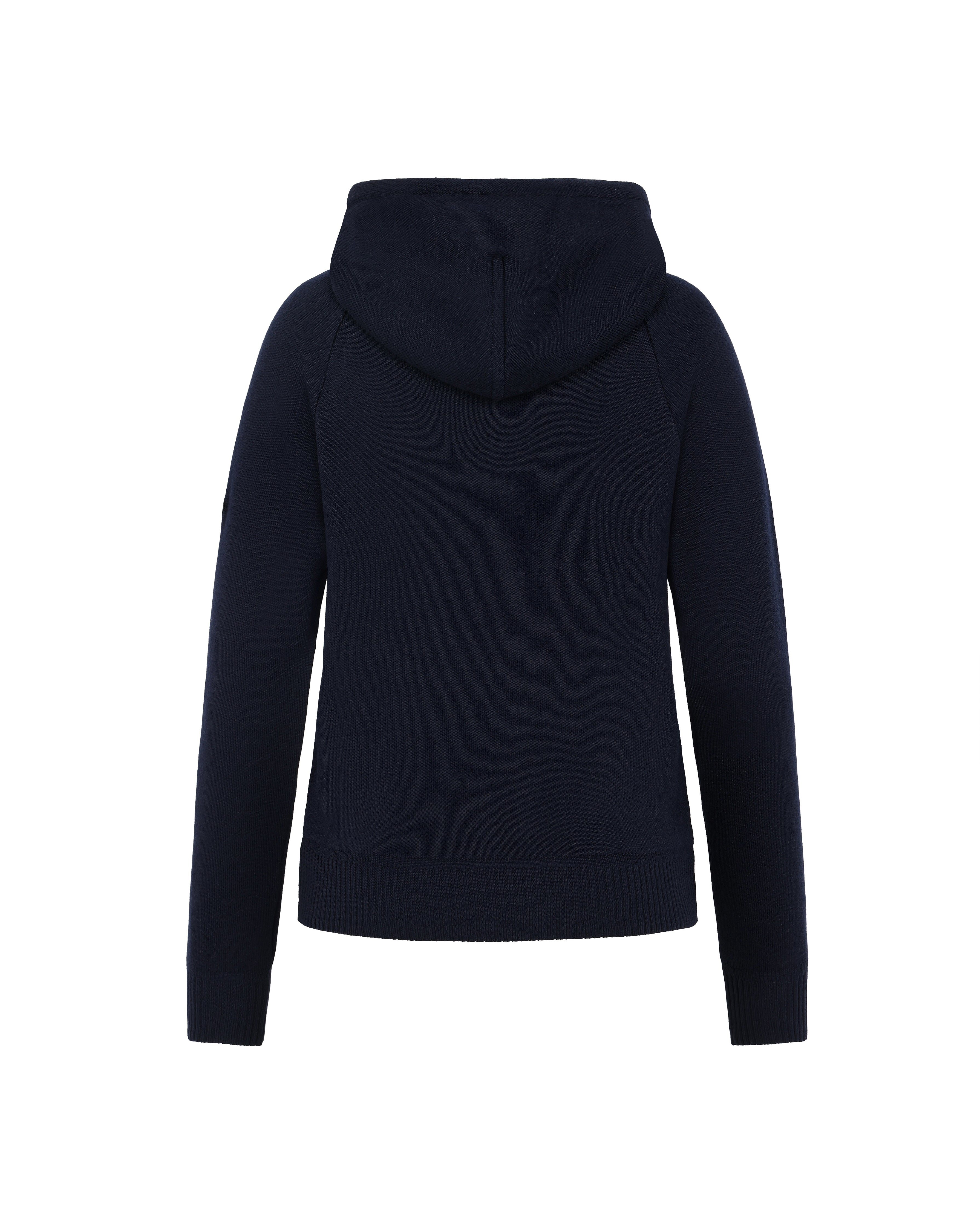 Trolle Navy Loose womens Fit Fine Merino Hooded Jumper