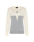 Trolle Cream and Grey Extra Fine Merino Star Logo Jumper
