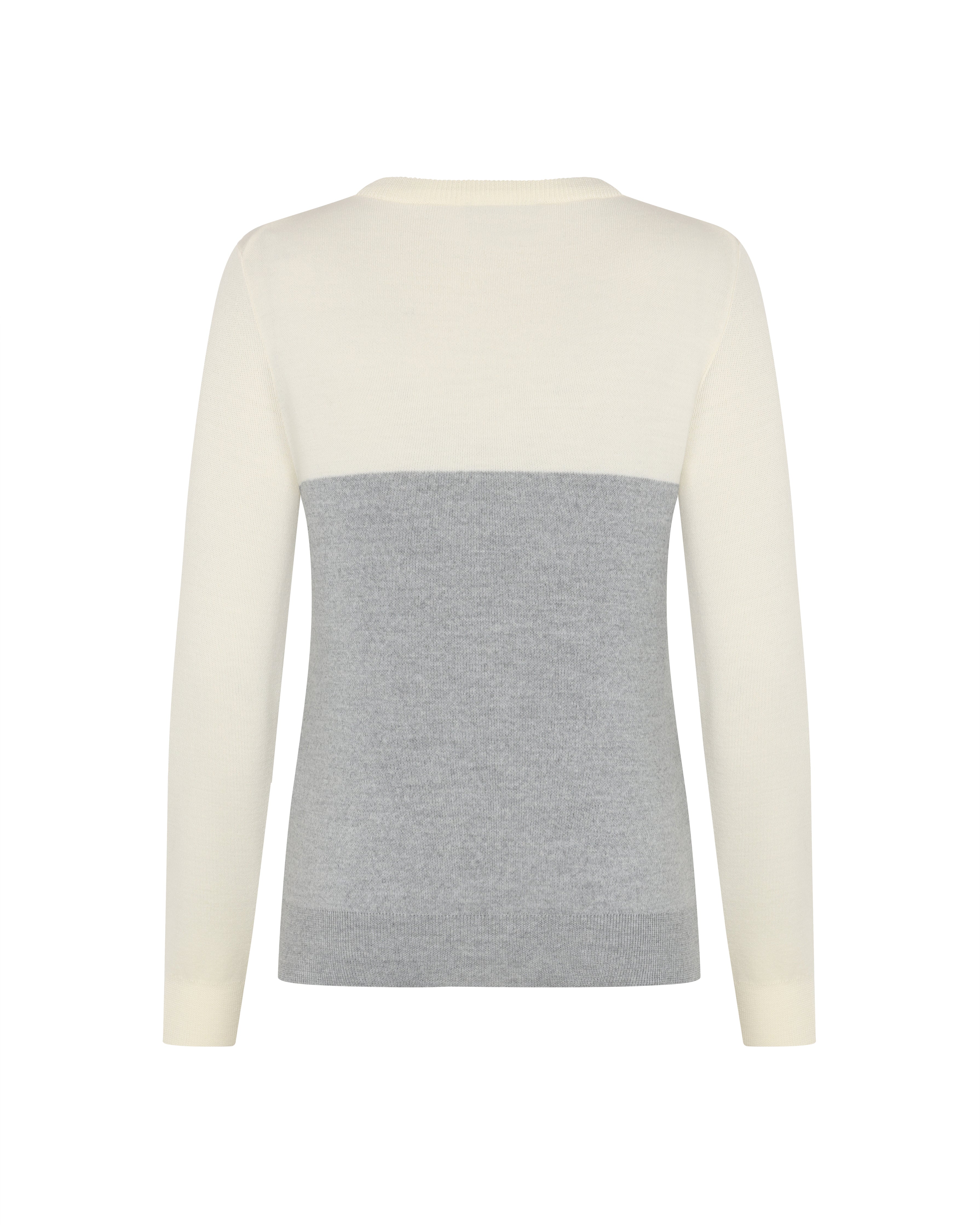 Trolle Cream and Grey Extra Fine Merino Star Logo Jumper
