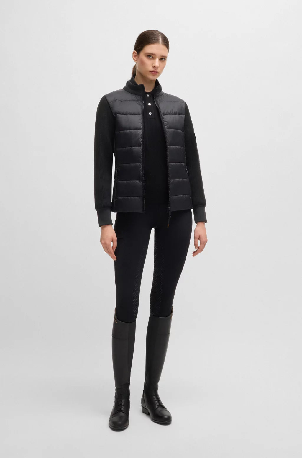 Boss Equestrian Corey Black Ribbed Jumper