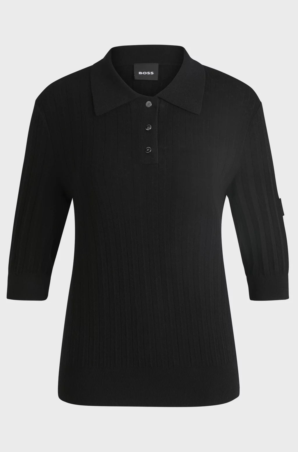 Boss Equestrian Corey Black Ribbed Jumper