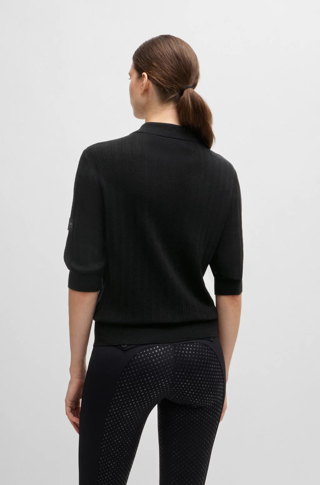 Boss Equestrian Corey Black Ribbed Jumper