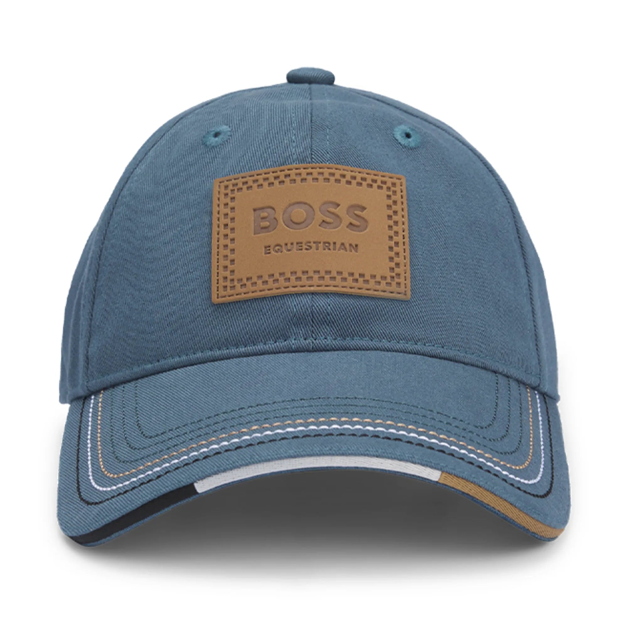 Boss Equestrian Vintage Patch Leather Northern Blue Cap
