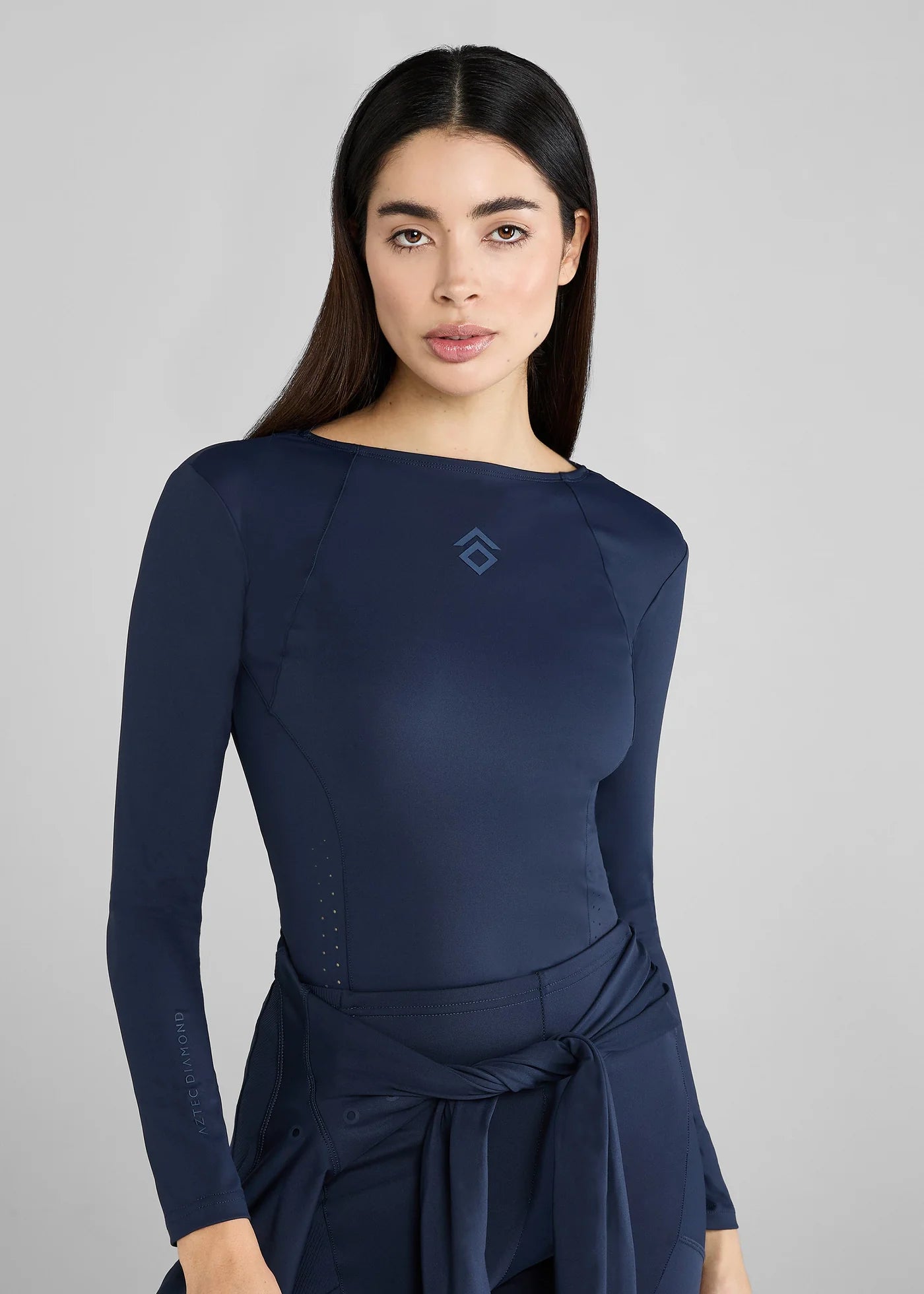 Aztec Diamond Navy Long Technical T Shirt Womens