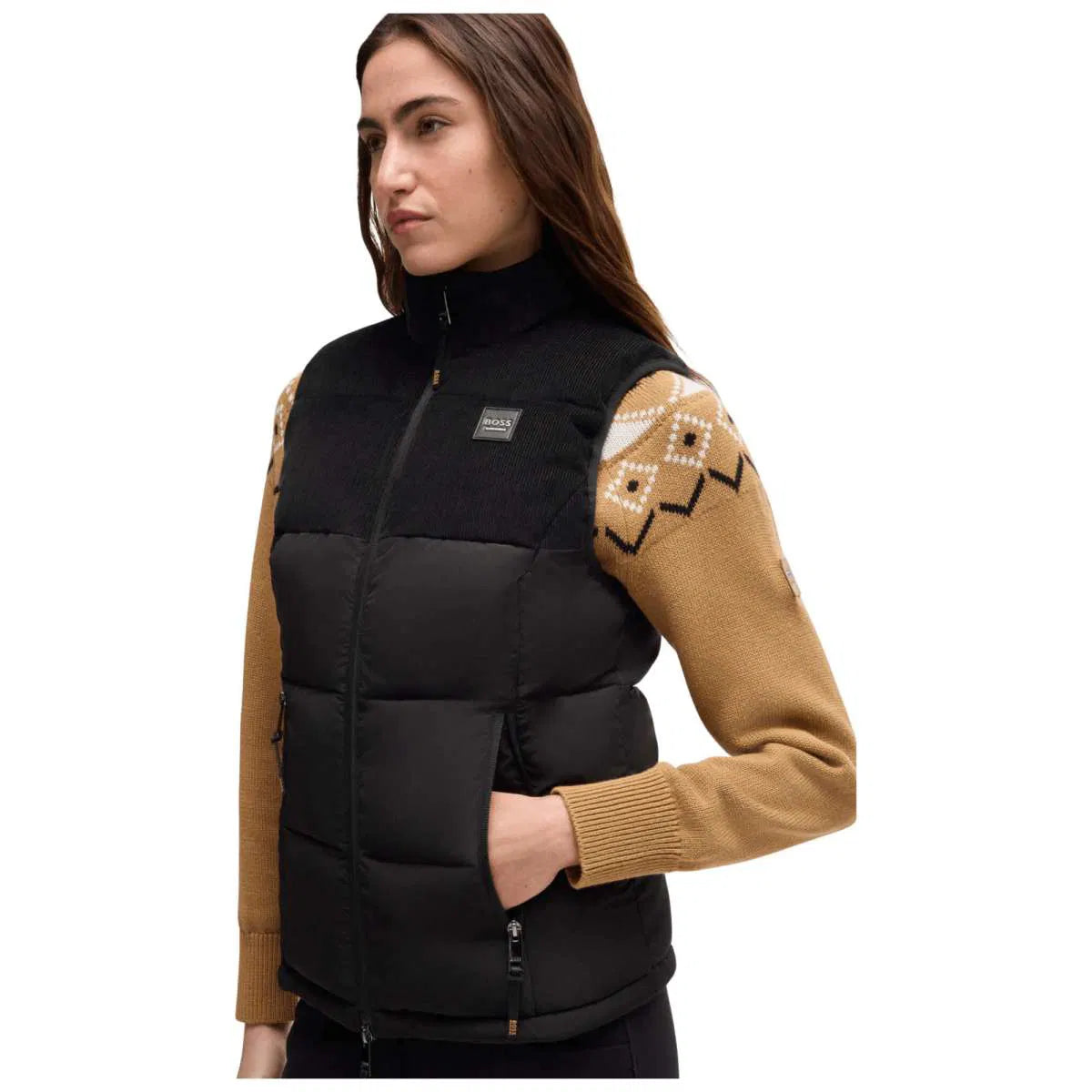 Boss equestrian Viola Cord Puffer Vest Black