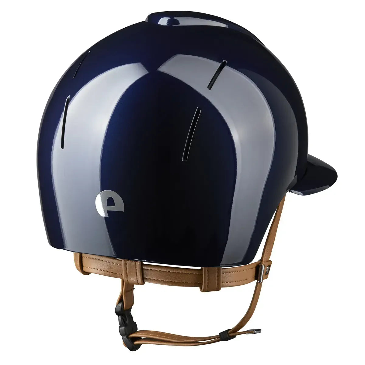 Kep Nova Smart Metal Polish Blue Beige Strap Riding Helmet
