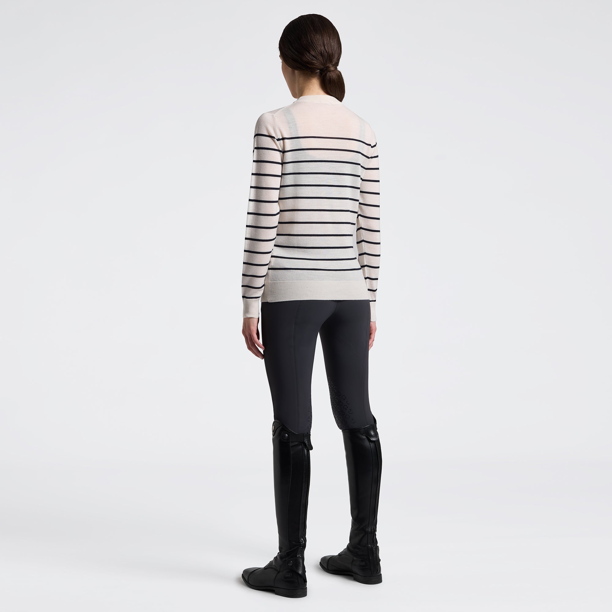 Cavalleria Toscana Stripe Jacquard Merino Crew Neck Jumper