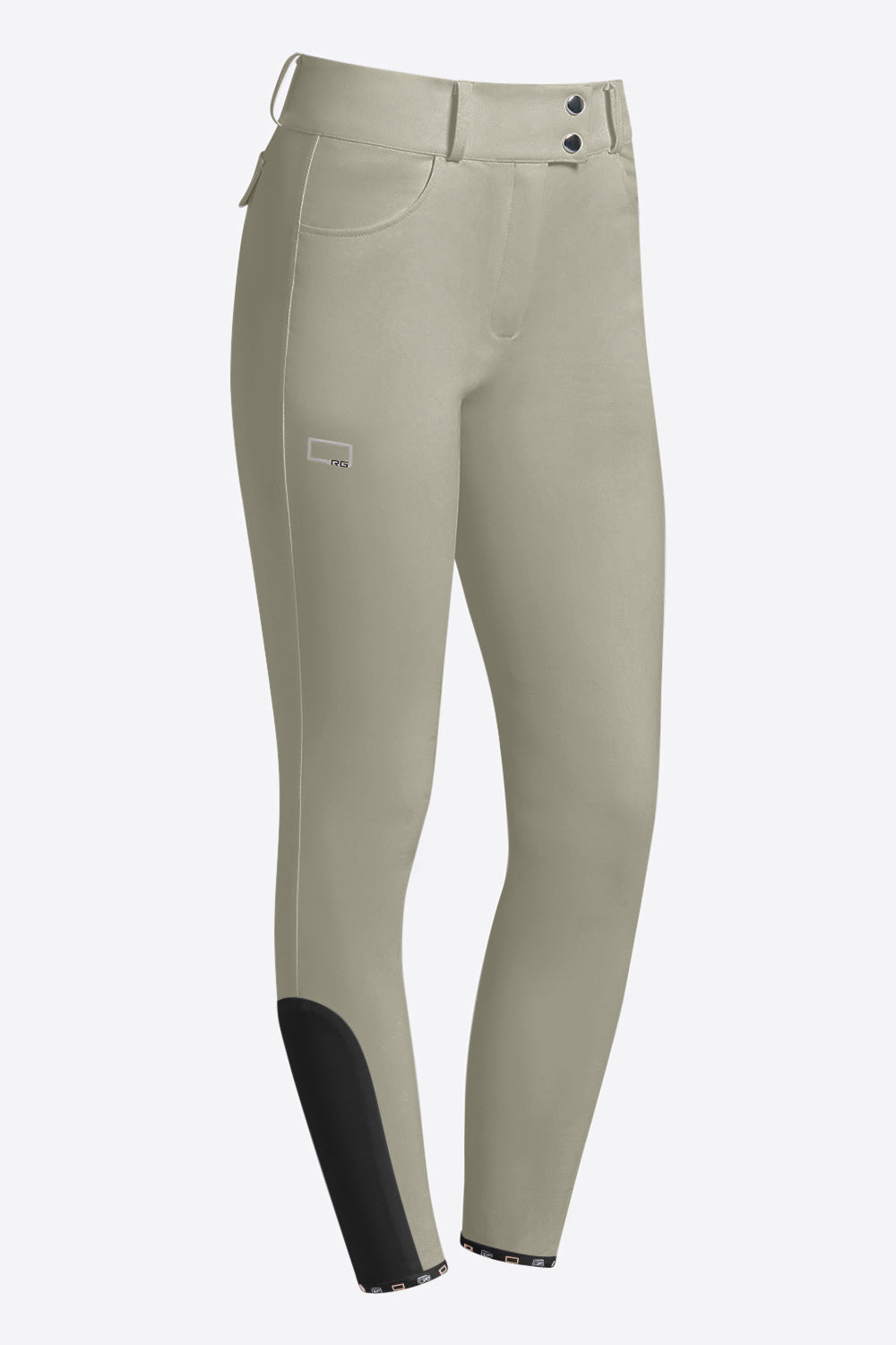 Riders Gene High Waist Womens Knee Grip Breeches Moss Grey