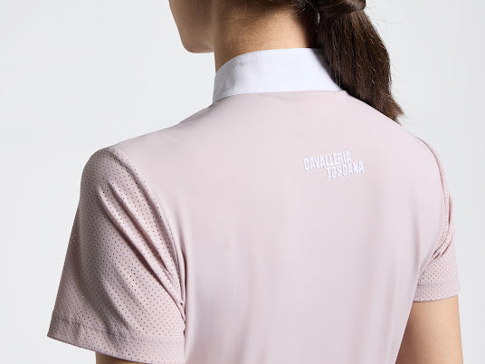 Cavalleria Toscana women’s Perforated Short Sleeve Competition Shirt in Pink