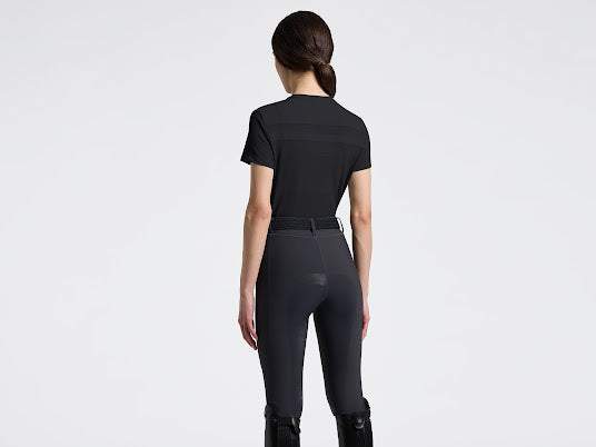 Cavalleria Toscana women’s Perforated Insert short sleeve T Shirt in Navy