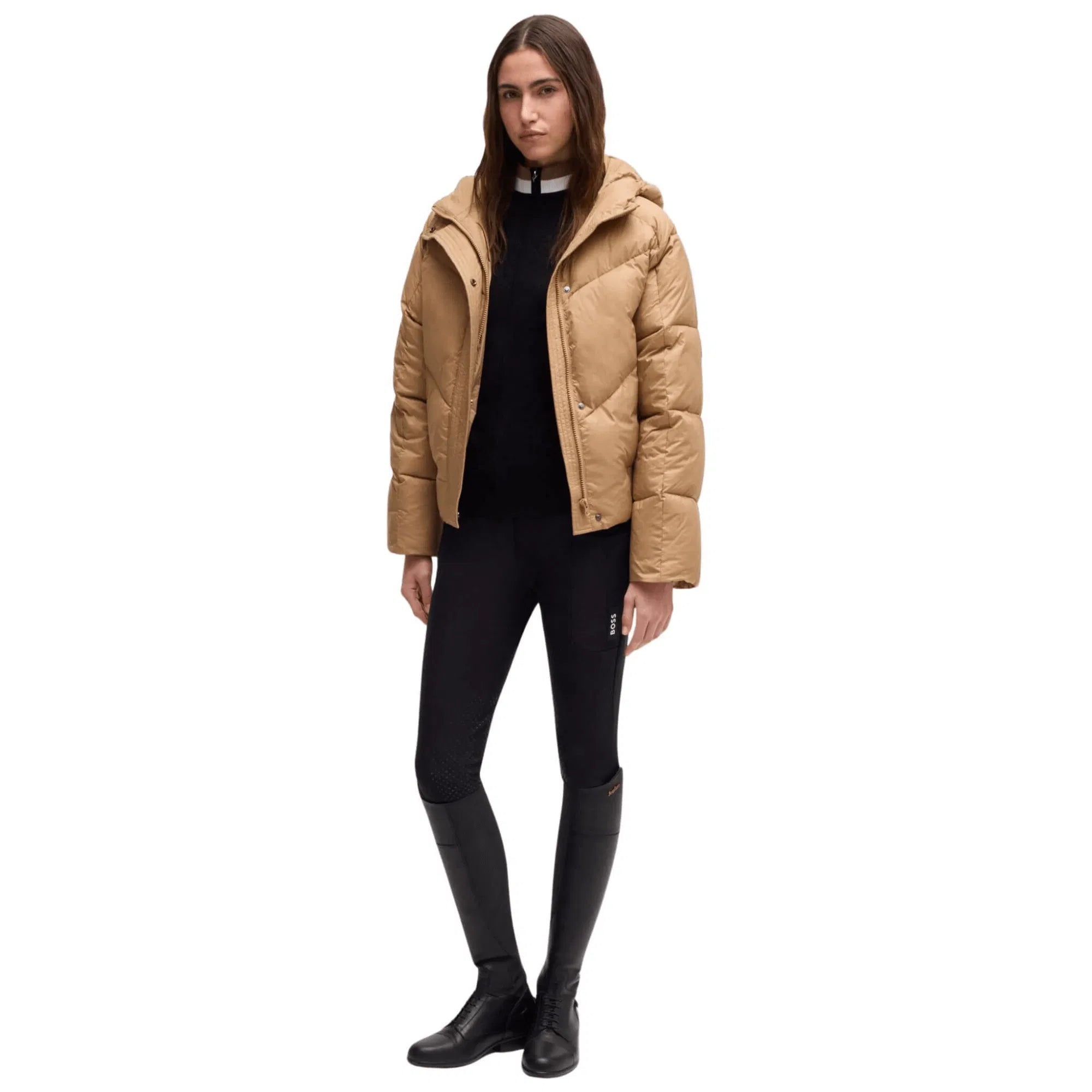 Boss Equestrian Womens Marsha Puffer Jacket Camel
