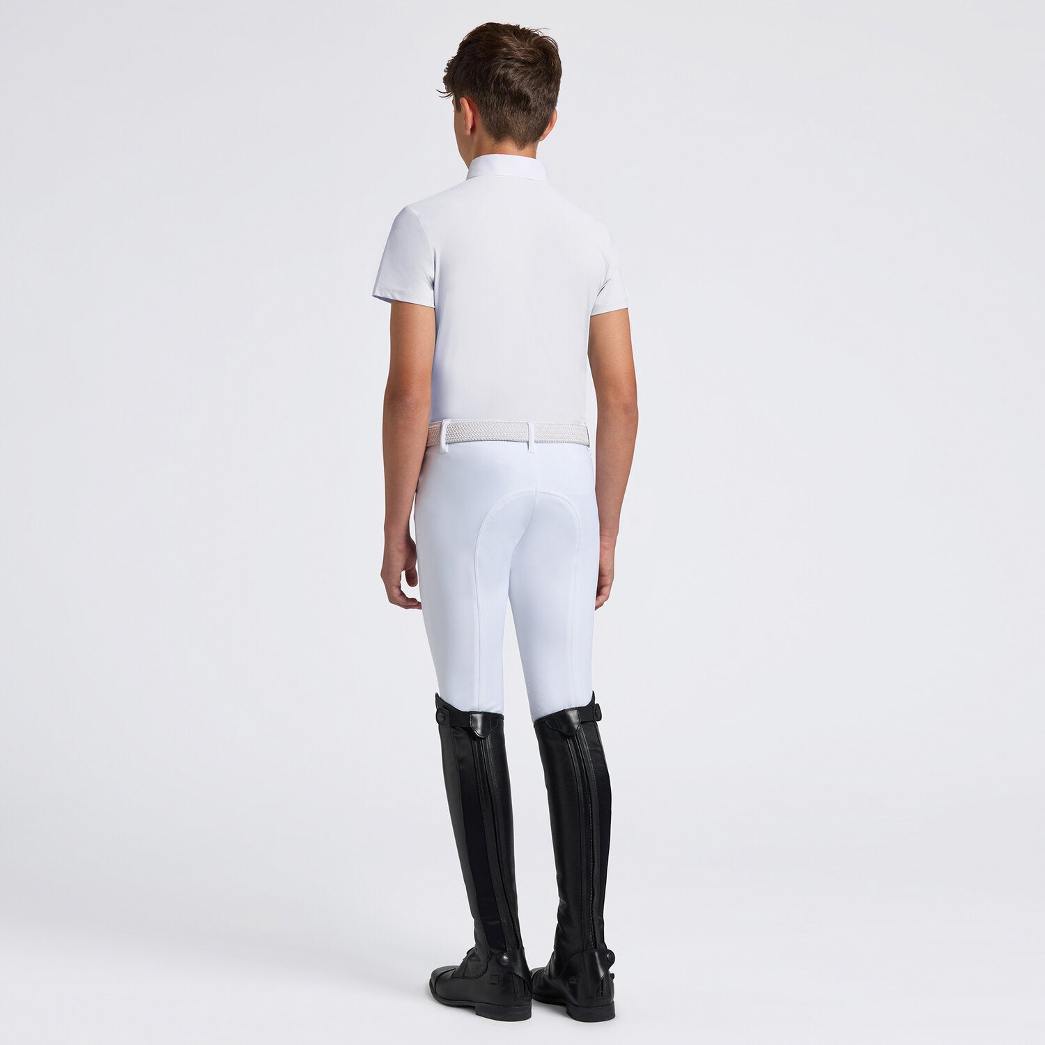 Cavalleria Toscana Boys Jersey Zip Competion Shirt White