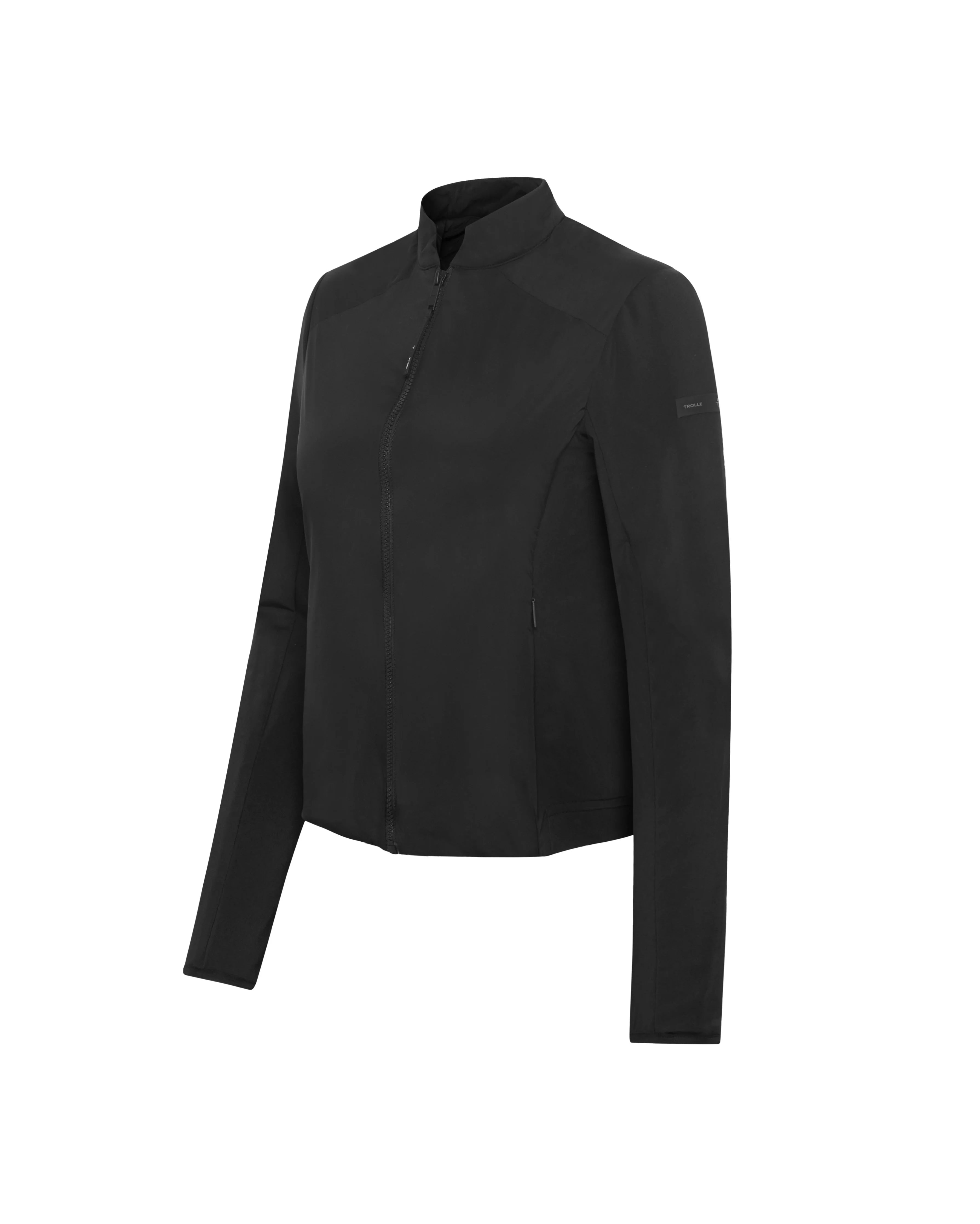 Trolle women’s L2 THERMO BODYWARMER WITH SLEEVES +TECH - BLACK Jacket on white background