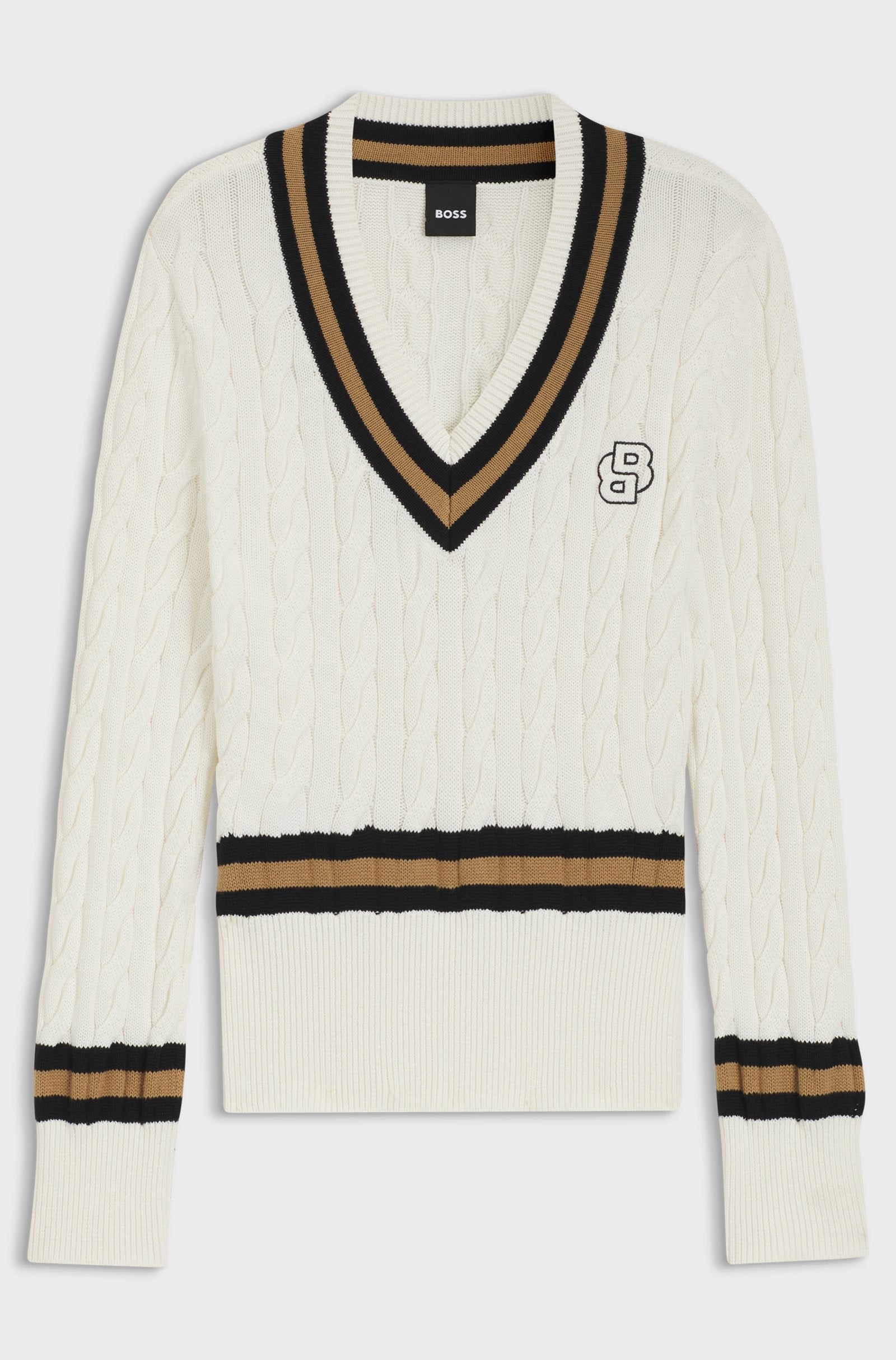 Boss Equestrian Paula V Neck Jumper - Cream