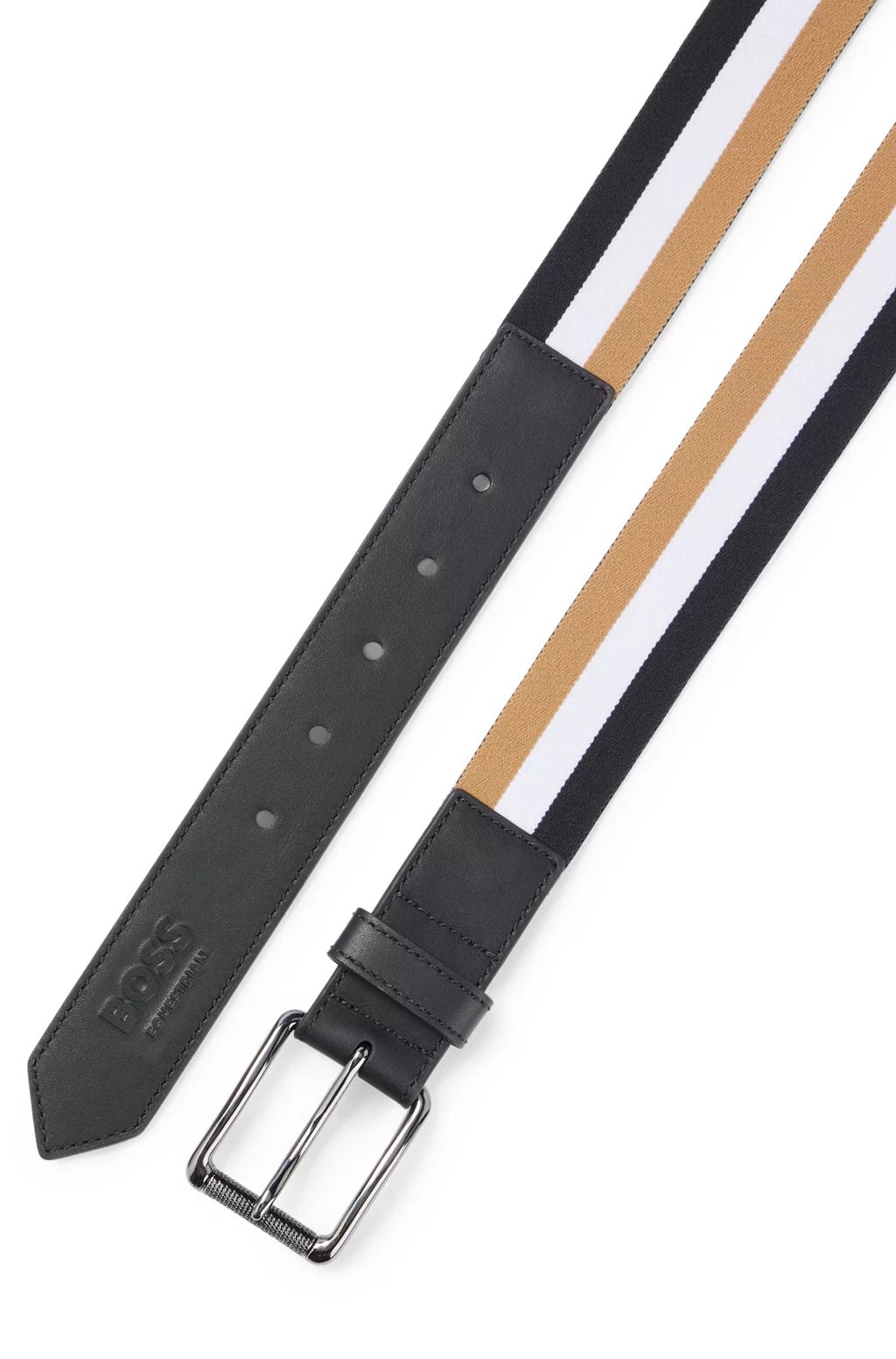 Boss Equestrian Pearth Mulit Stripe Signature Belt
