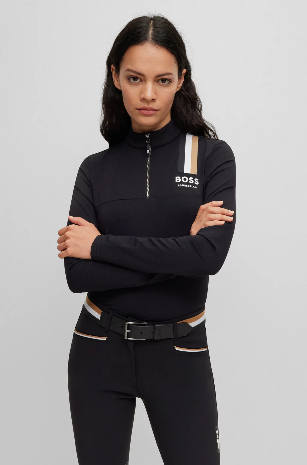 Boss Equestrian Pearth Mulit Stripe Signature Belt