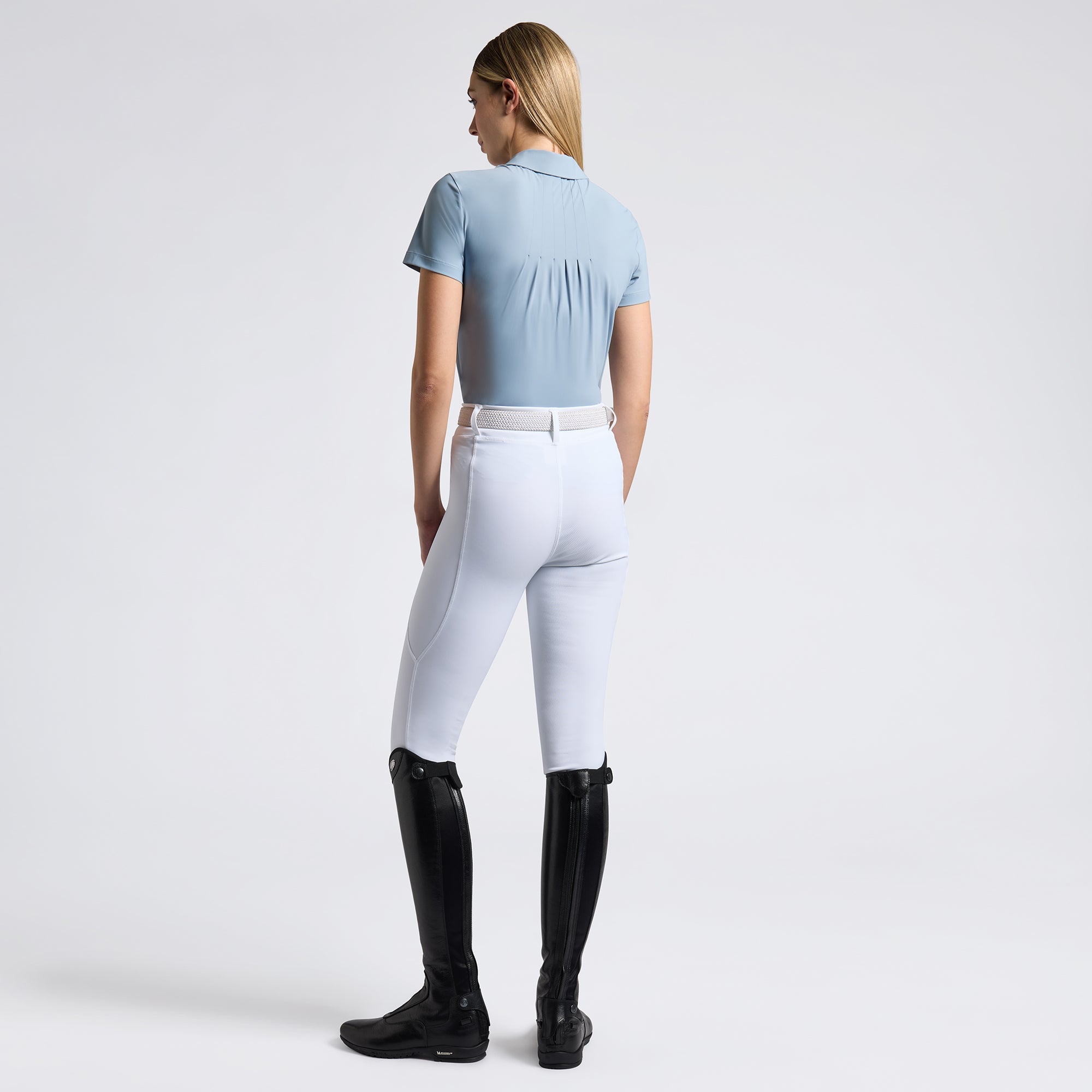 Cavalleria Toscana Jersey Pleated S/S Training Polo W/Tufted Logo