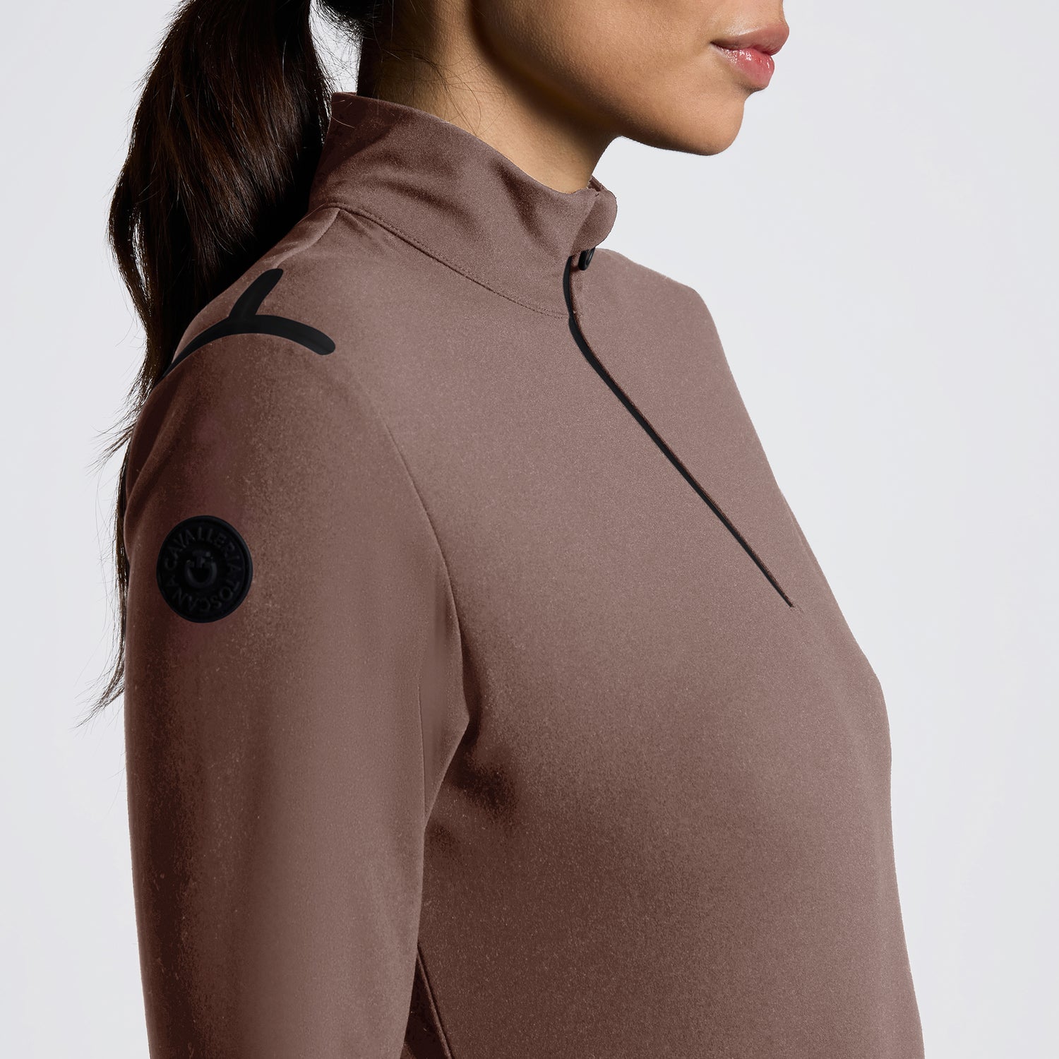 Cavalleria Toscana Jersey Fleece Half Zip L/S Turtleneck