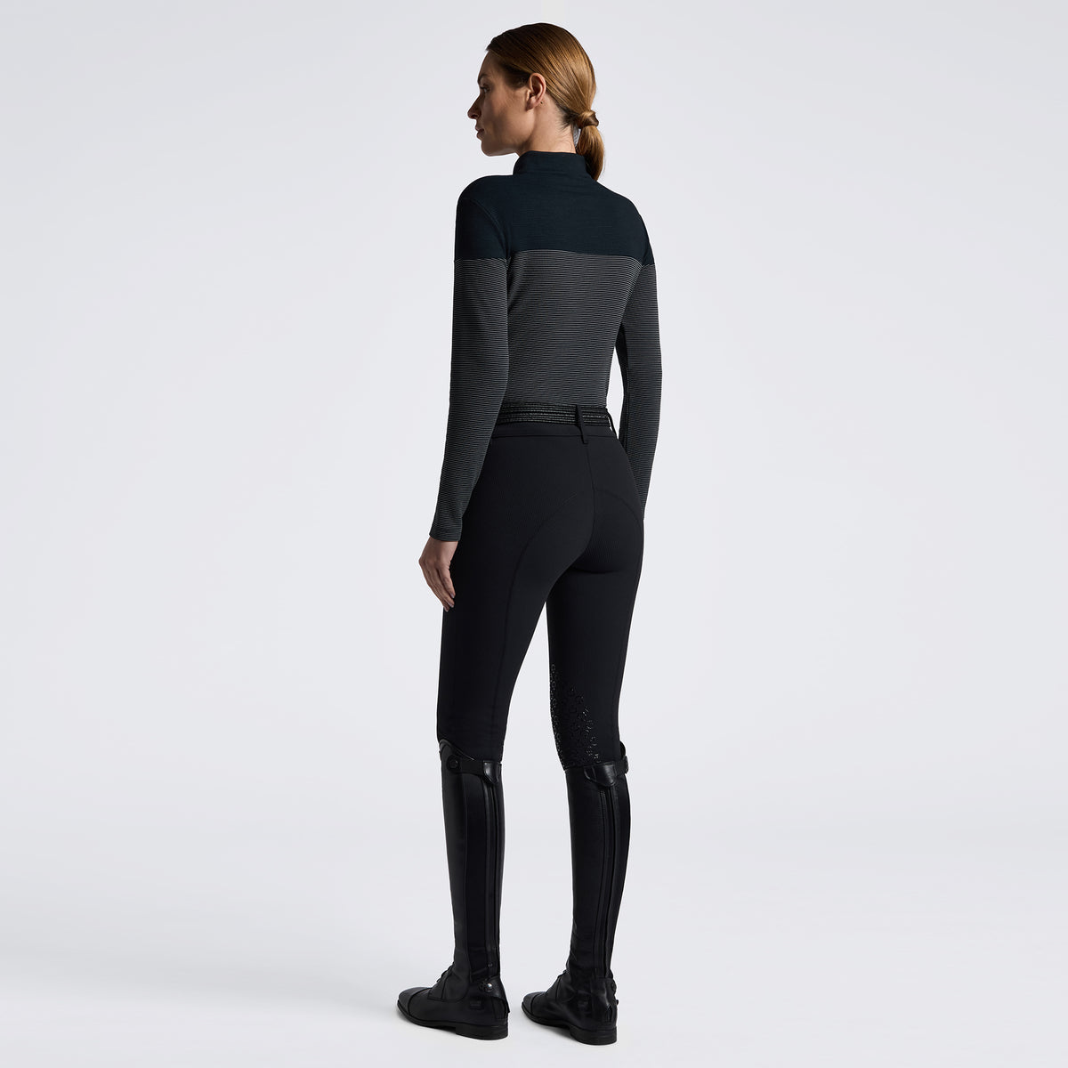 Cavalleria Toscana Technical Striped Wool Half Zip Training Top