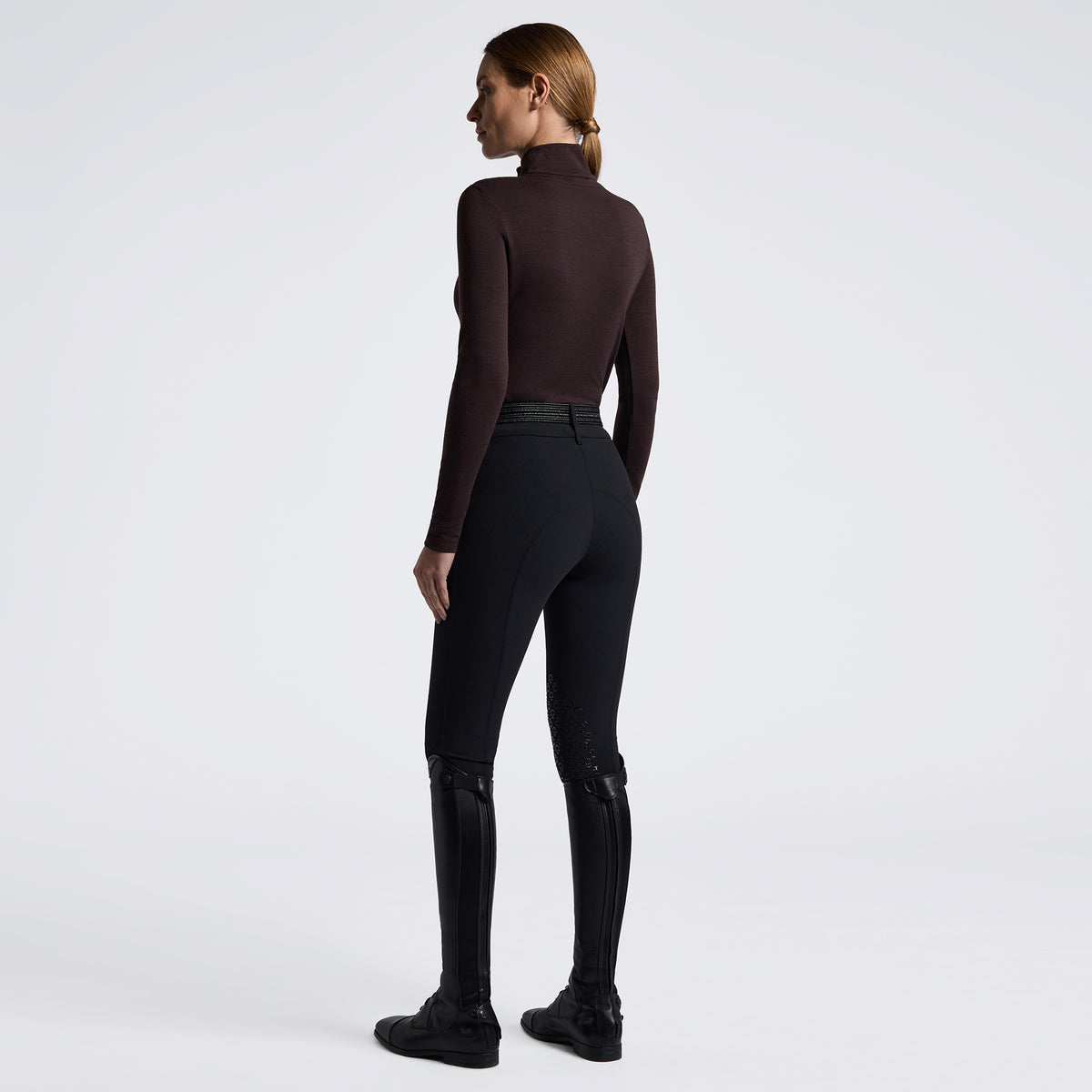 Cavalleria Toscana Women’s Tech Wool Half Zip Training Top - Expresso